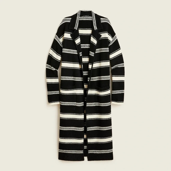 J Crew Long sweater-coat in stripe size M-L - Picture 2 of 10